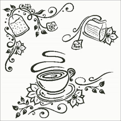 Tea Montage Silhouette (Charting Creations)