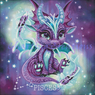 Zodiac Lil Dragonz Pisces (Sheena Pike Art And Illustration)