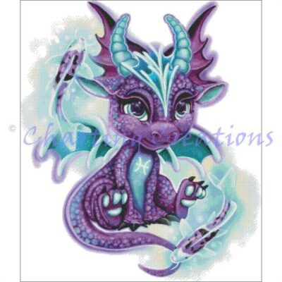 Zodiac Lil Dragonz Pisces - no background (Sheena Pike Art And Illustration)