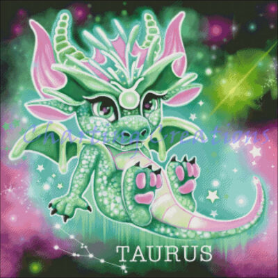 Zodiac Lil Dragonz Taurus (Sheena Pike Art And Illustration)
