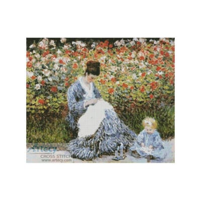Camille Monet and Child in Garden (Claude Monet)