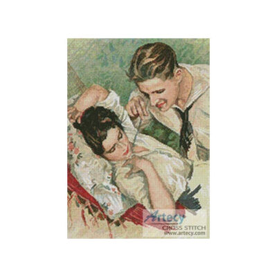 Caught Napping (an antique print)