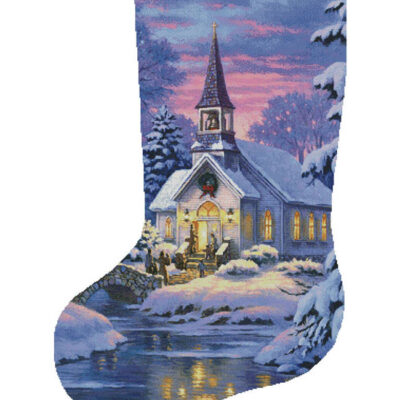 Country Church Stocking Left (Large) (Corbert Gauthier)