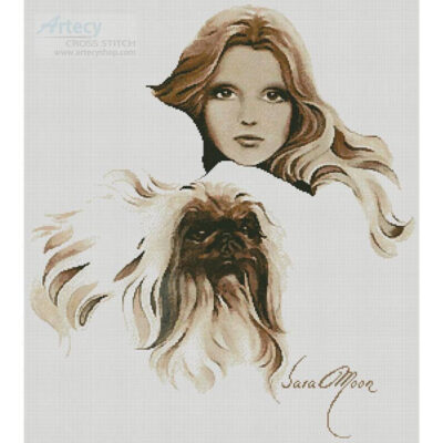 Catherine and Pekingese (Sara Moon)