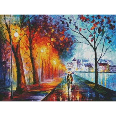 City by the Lake (Leonid Afremov)
