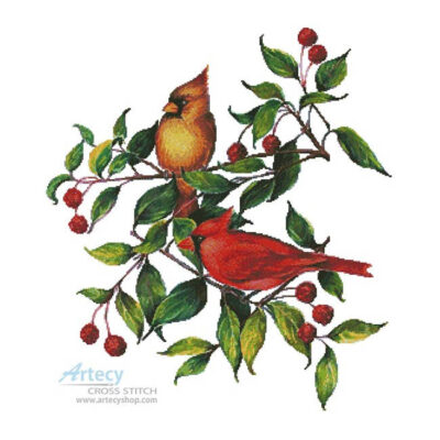 Colourful Cardinals (No Background) (Janet Mandel and Cypress Fine Art Licensing)