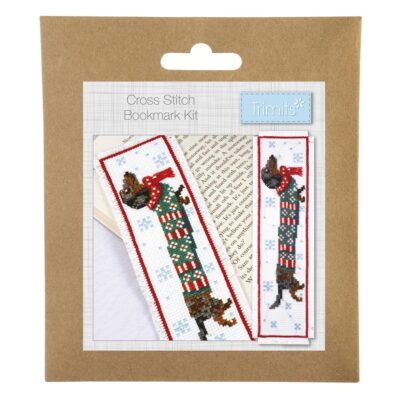 Counted Cross Stitch Kit: Christmas: Bookmark: Silly Sausage