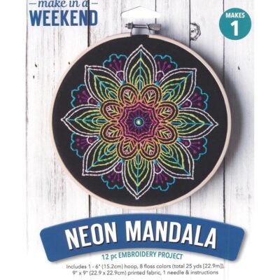 Leisure Arts Embroidery Kit 6" Neon Mandala