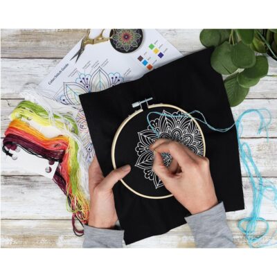 Leisure Arts Embroidery Kit 6" Neon Mandala - Image 2