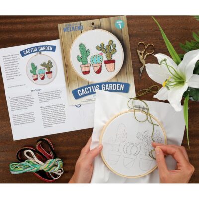 Leisure Arts Embroidery Kit 6" Cactus Garden - Image 2