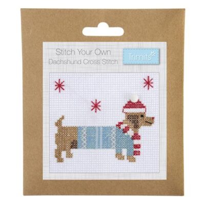 Counted Cross Stitch Kit: Christmas: Festive Dachshund