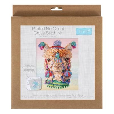 PRINTED Cross Stitch Kit : Alpaca