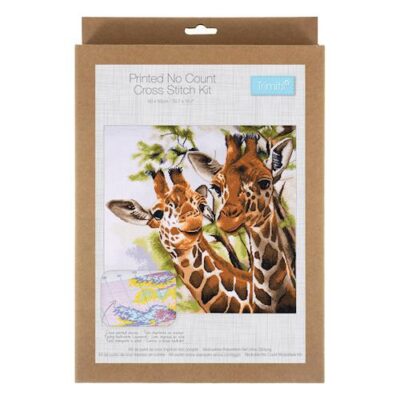 PRINTED Cross Stitch Kit : Giraffes