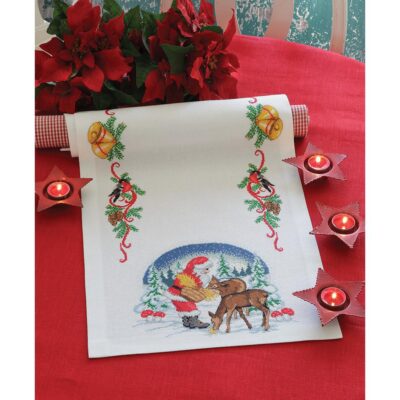 Counted Cross Stitch Kit: Table Runner: Deer Suppers