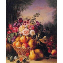 Still Life of Flowers and Fruits I -  Eugene-Adolphe Chevalier