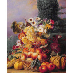 Still Life of Flowers and Fruits II  (smaller) - Eugene-Adolphe Chevalier