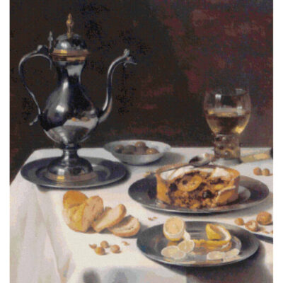 Still Life with Turkey Pie (detail) -  Pieter Claesz