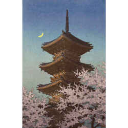 Evening Glow in Spring, Toshogu Shrine,  Ueno - Kawase Hasui