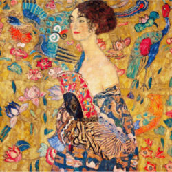 Lady with Fan (larger) - Gustav Klimt