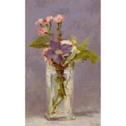 Oeillets et Clematites dans un Vase de  Cristal - Edouard Manet