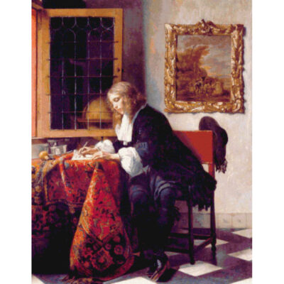Gentleman Writing a Letter - Gabriel  Metsu