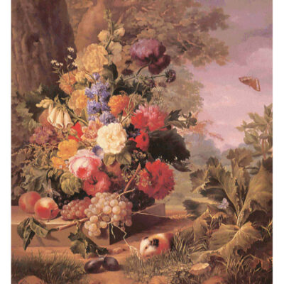 Bowl of Flowers in a Landscape - Joseph  Nigg