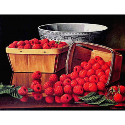 Baskets of Raspberries - Levi Wells  Prentice