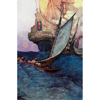 An Attack on a Galleon - Howard Pyle