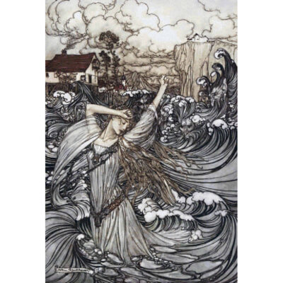 Undine: Soon She Was Lost to Sight in  the Danube - Arthur Rackham