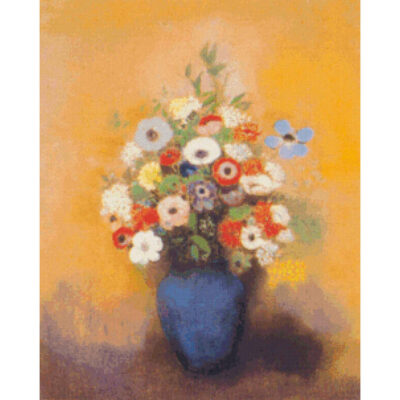 Anemones and Lilacs in a Blue Vase -  Odilon Redon