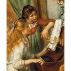 Young Girls at the Piano (detail) -  Pierre Auguste Renoir