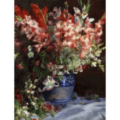 Gladioli in a Vase - Pierre Auguste  Renoir