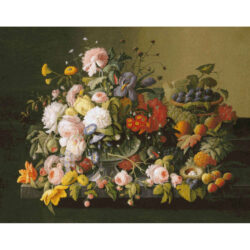 Still Life: Flowers and Fruit - Severin  Roesen