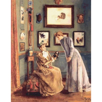 A Femme a la Poupee Japonaise - Alfred  Stevens