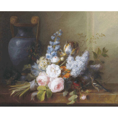 Bouquet of Flowers with a Bird's Nest -  Cornelis Van Spaendonck