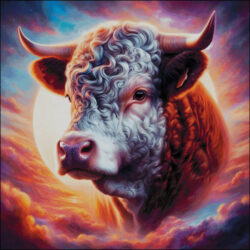 Horned Hereford Sunset (Missy Means)