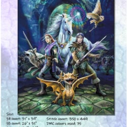 Lillithea Cover 1 (Anne Stokes/PFC) - 25 count EC ready-to-ship full coverage cross stitch kit (PDF Chart included)