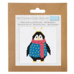 Counted Cross Stitch Kit: Mini: Christmas: Cozy Penguin