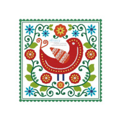Folk Art Bird and Flowers (redkoala - Vectorstock)