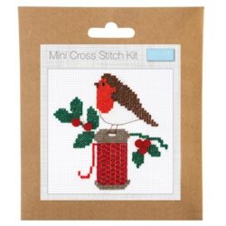Counted Cross Stitch Kit: Mini: Christmas: Robin