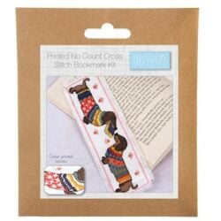 PRINTED Cross Stitch Bookmark Kit: Dachshund in Jumper