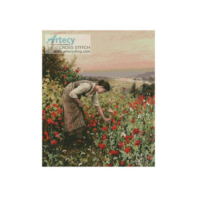 Girl Picking Poppies (Rehs Galleries Inc)