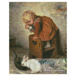 Little Girl with a Rabbit (Hermann Kaulbach)