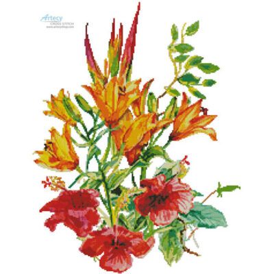 Hibiscus and Daylilies (No Background) (Henri Hunsinger)