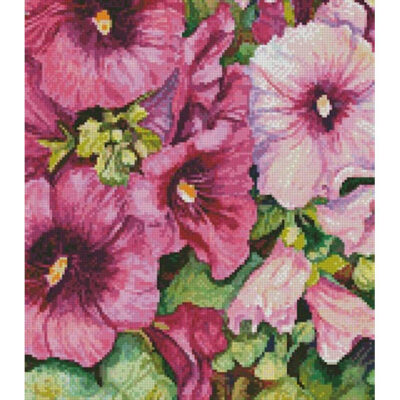 Hollyhocks in Evening Glow (Crop) (Joanne Porter/ artlicensing)