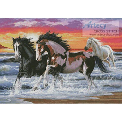 Horses on a Beach (Lorenzo Tempesta)