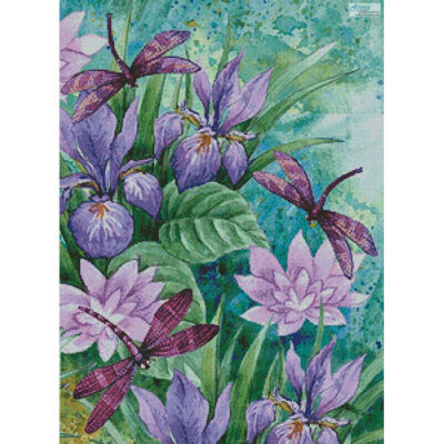 Irises and Dragonflies (Elena Vladykina)