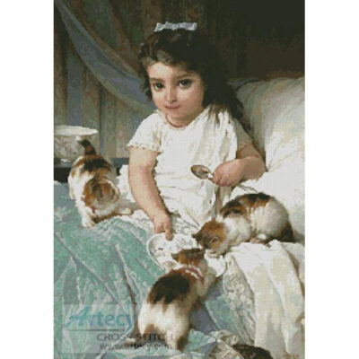 Kittens and Girl (Emile Munier)