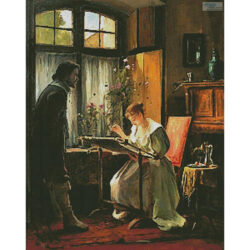 Lady Seated at her Needlework (Art Renewal Centre)