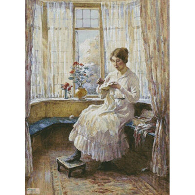 Lady Sewing Seated by a Window (William Kay Blacklock)